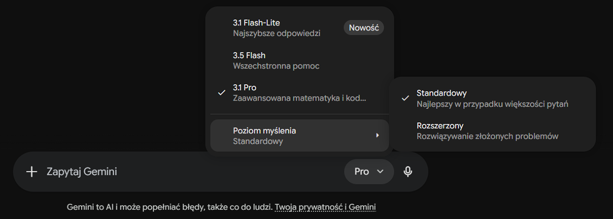 Modele Google Gemini