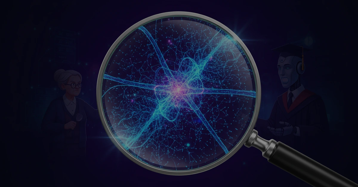 Futurystyczna grafika 3D przedstawiająca ewolucję z SEO do GEO