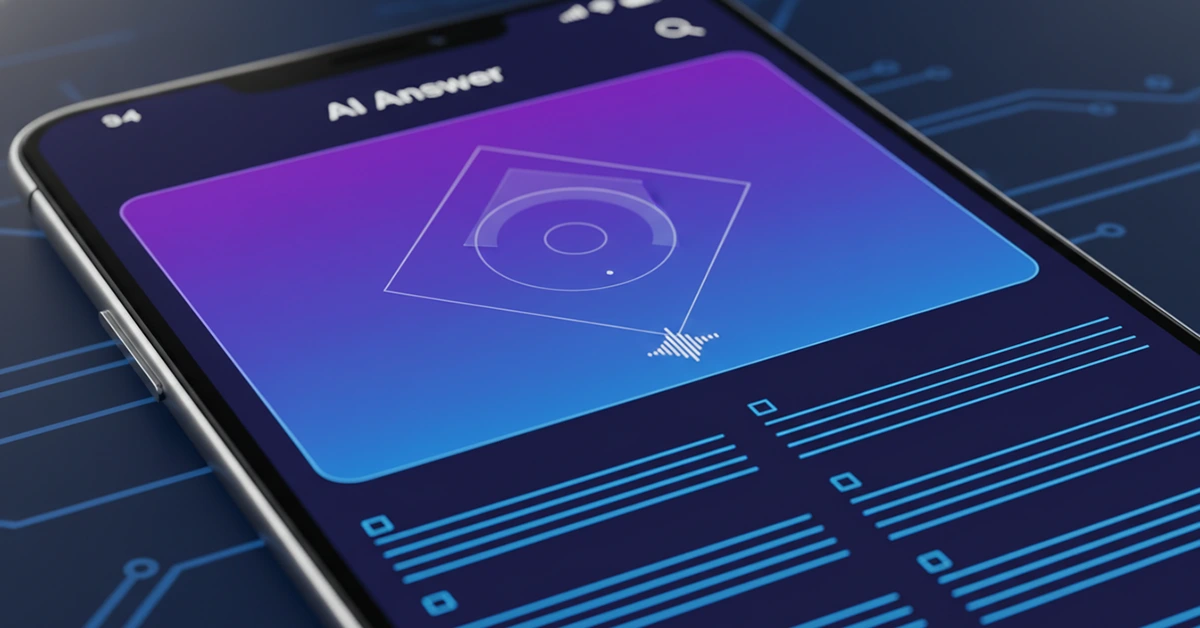 Ekran smartfona z wynikami wyszukiwania Google, na którym moduł AI Overviews (kolorowa ramka) zajmuje 40% widocznej powierzchni